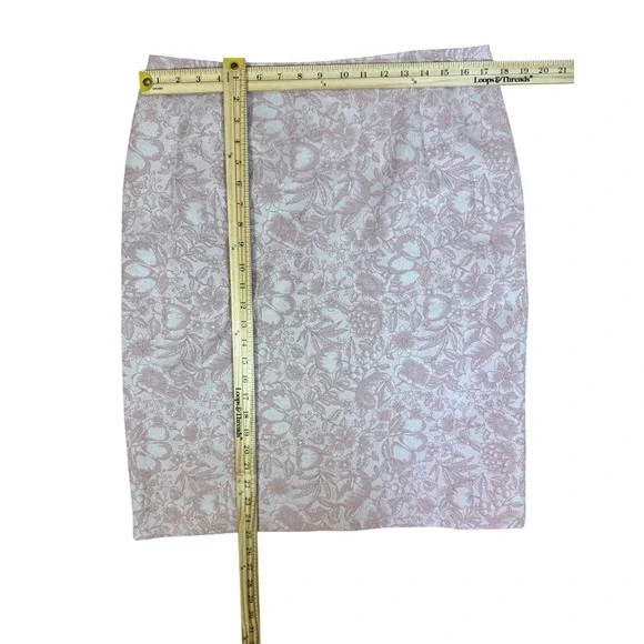 VTG Linea Domani Skirt Suit Womens 14 Pink Floral Jacquard 2pc Blazer Set Y1299 - Picture 10 of 10